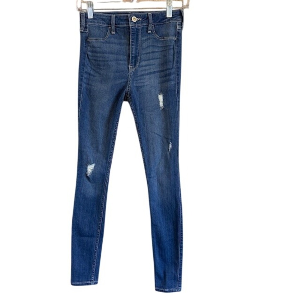 Hollister High‎ Rise Jean Legging Jegging Distressed Stretch Jeans 1R